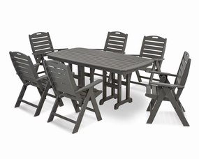 Nautical Folding Highback Chair 7-Piece Dining Setoutdoor patio furniture set