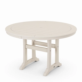 Nautical Trestle 48" Round Dining TableHDPE eco-friendly polywood furniture set