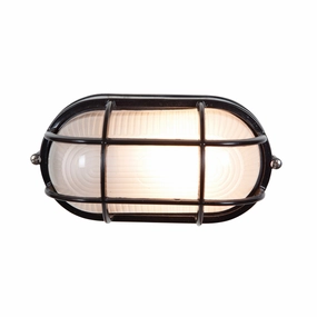 Nauticus Dual Mount One Light Bulkhead BlackOutdoor wall sconces with motion sensor