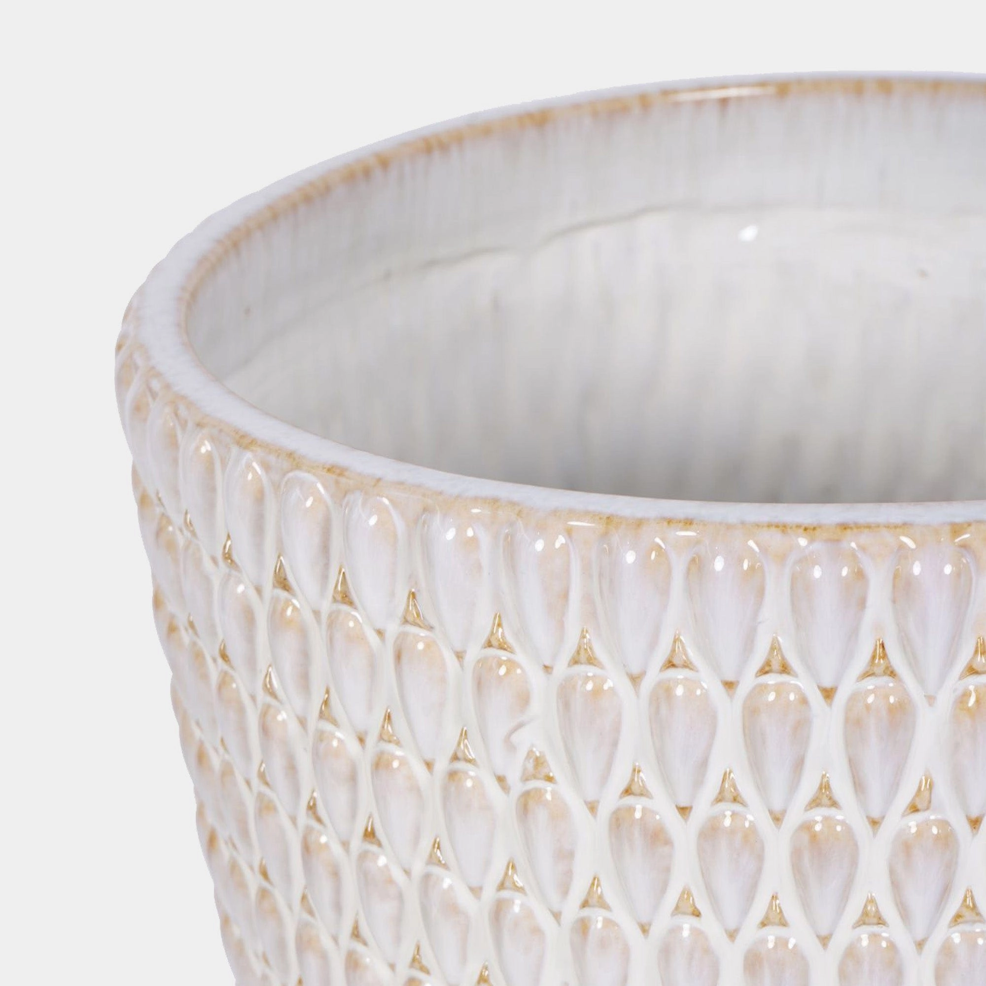 Navagio - Extra Large Cream Ceramic Planter