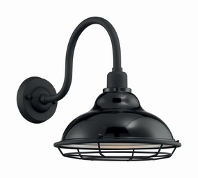 Newbridge One Light Outdoor Wall Mount Gloss Black / SilverOutdoor wall sconces with motion sensor