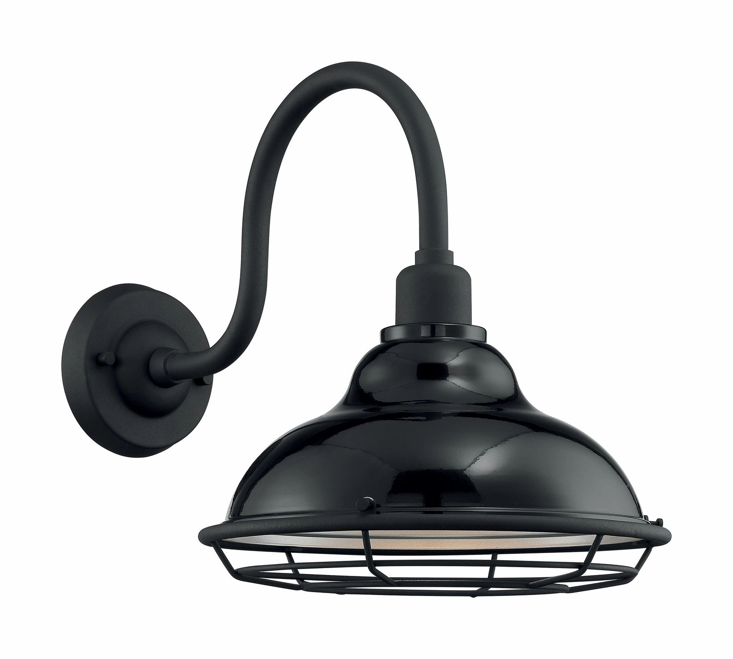 Newbridge One Light Outdoor Wall Mount Gloss Black / Silver