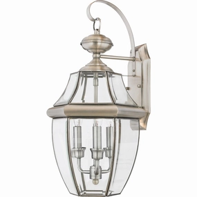 Newbury Three Light Outdoor Wall Lantern PewterOutdoor wall sconces with motion sensor