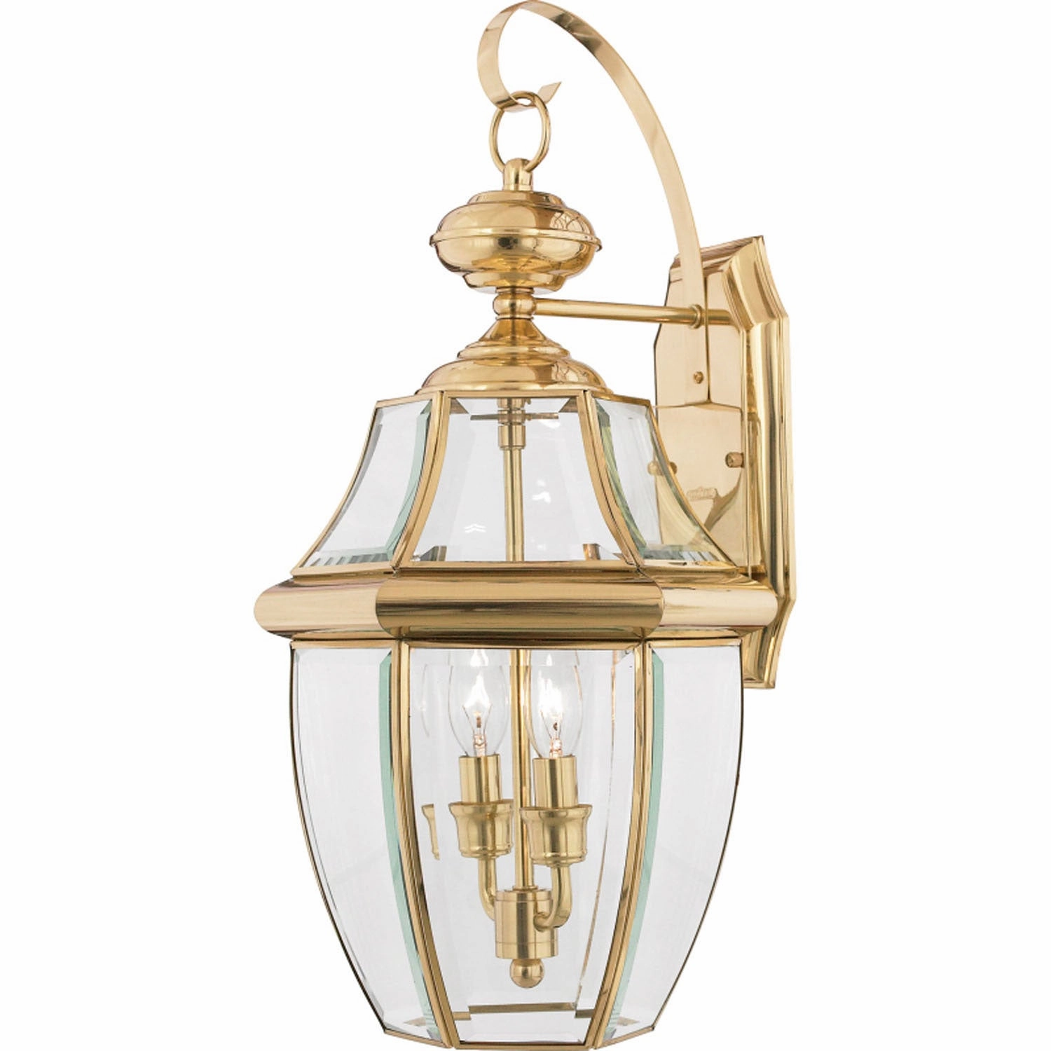 Newbury Two Light Outdoor Wall Lantern Polished BrassOutdoor wall sconces with motion sensor