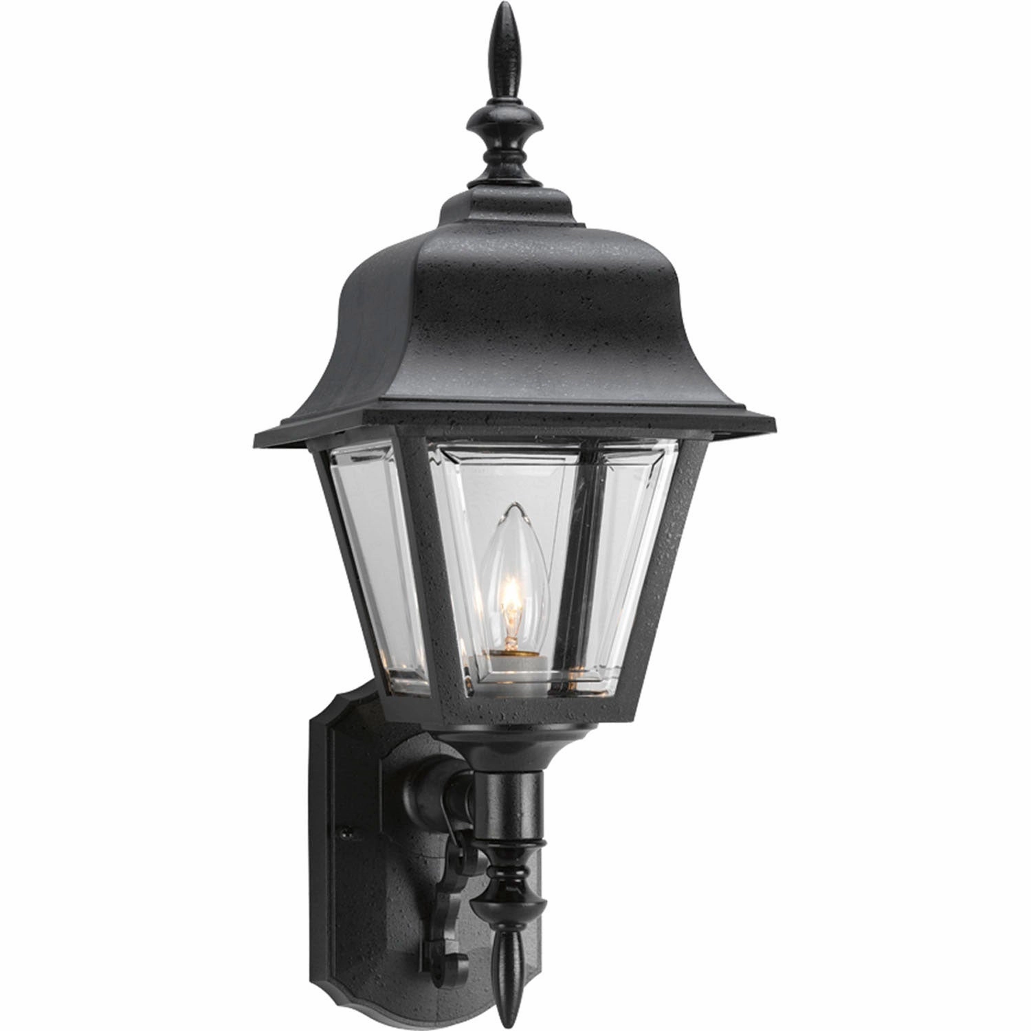 Non-Metallic Incandescent One Light Wall Lantern BlackOutdoor wall sconces with motion sensor
