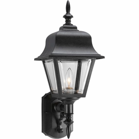 Non-Metallic Incandescent One Light Wall Lantern BlackOutdoor wall sconces with motion sensor