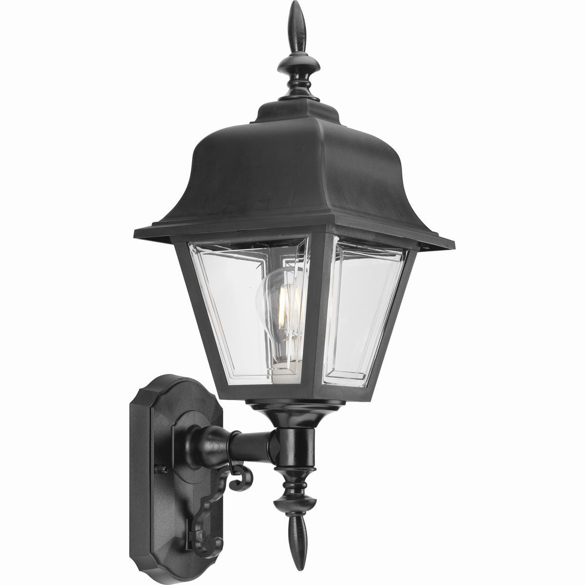 Non-Metallic Incandescent One Light Wall Lantern Black