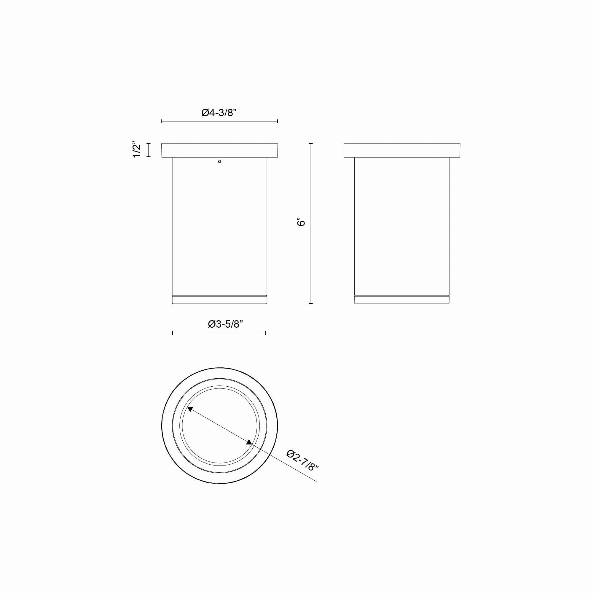 Nordic 6" (3" Dia.) LED Exterior Ceiling