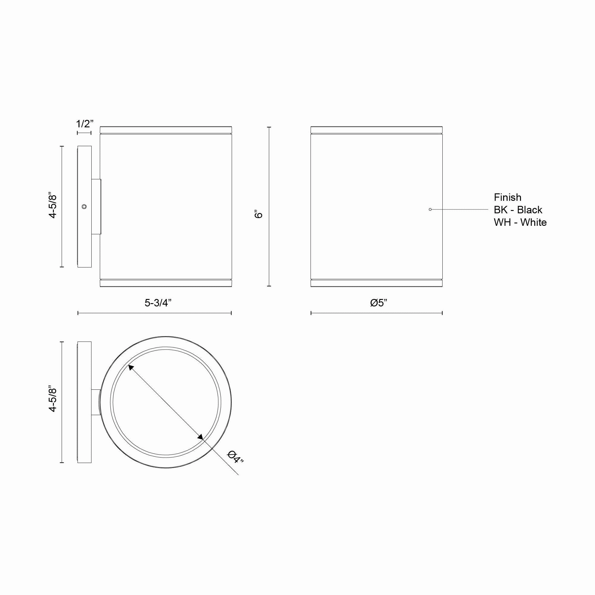 Nordic 6" (5" Dia.) LED Exterior Wall
