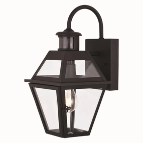 Nottingham One Light Outdoor Motion Sensor Wall Mount Textured BlackOutdoor wall sconces with motion sensor