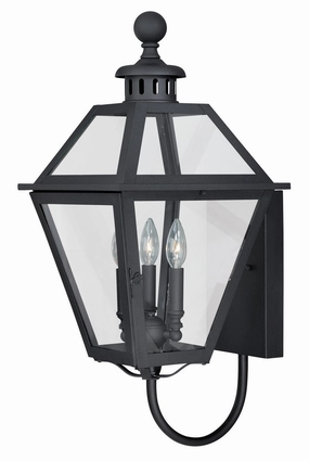 Nottingham Three Light Outdoor Wall Mount Textured BlackOutdoor wall sconces with motion sensor