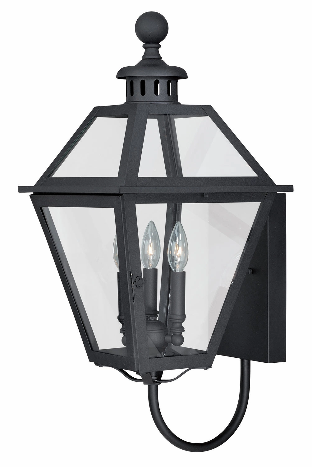 Nottingham Three Light Outdoor Wall Mount Textured BlackOutdoor wall sconces with motion sensor
