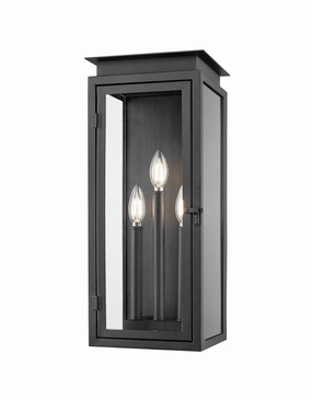 Nova Three Light Outdoor Wall Light BlackOutdoor wall sconces with motion sensor