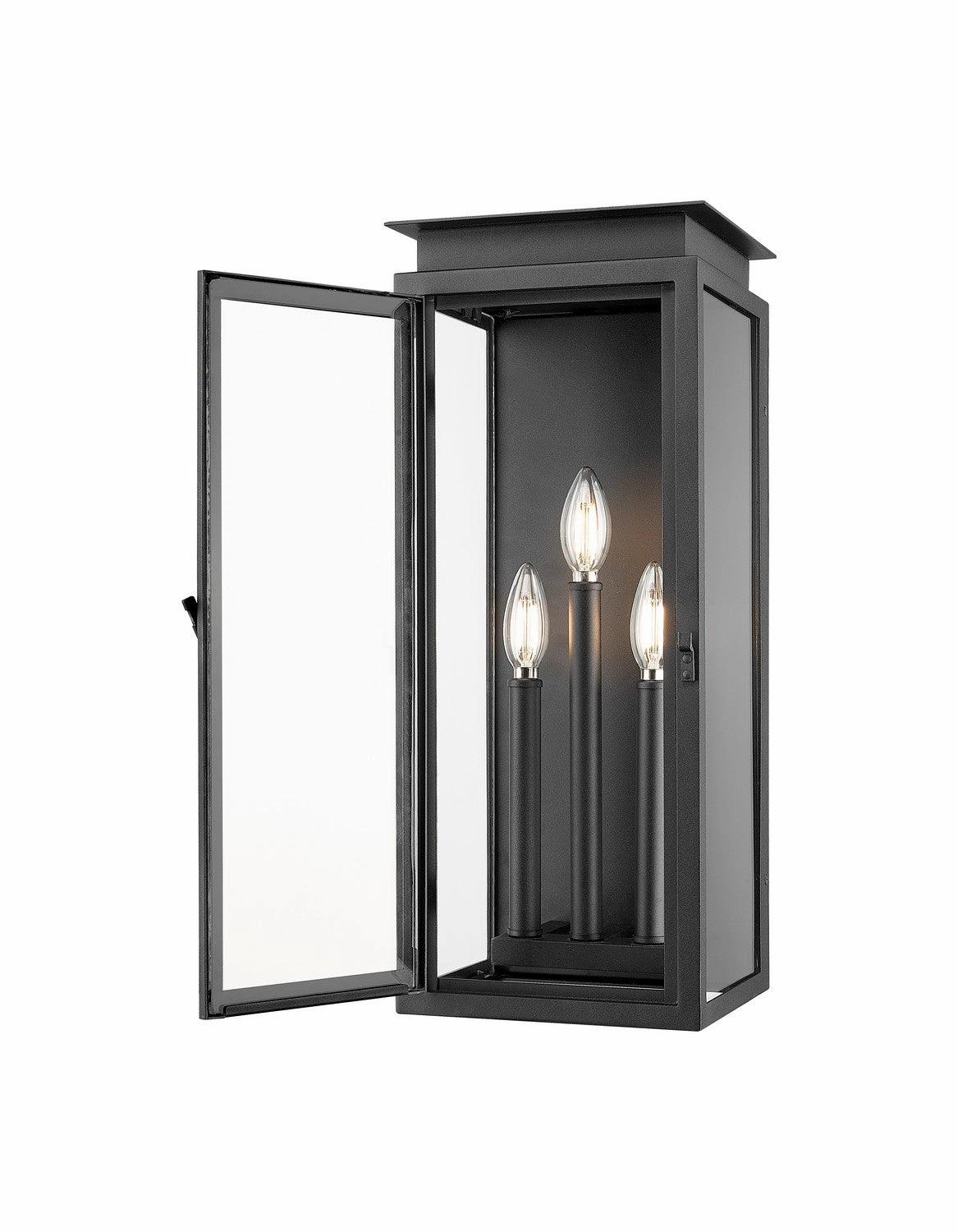 Nova Three Light Outdoor Wall Light Black