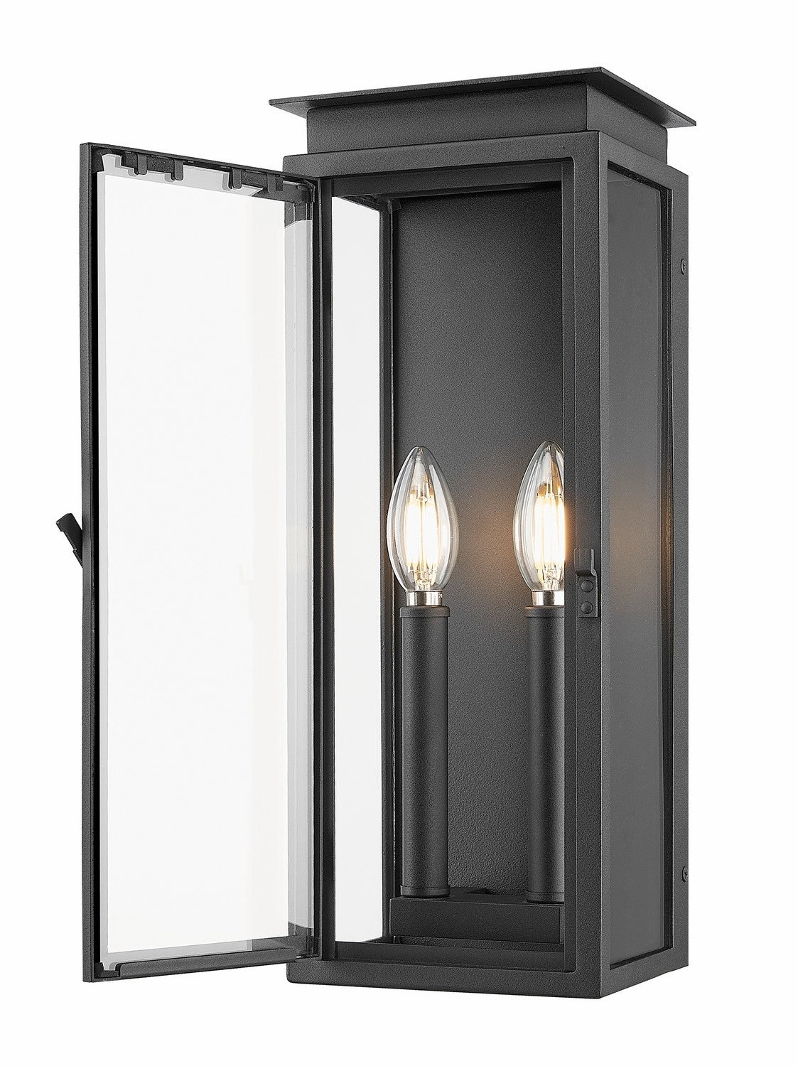 Nova Two Light Outdoor Wall Sconce Black