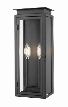 Nova Two Light Outdoor Wall Sconce BlackOutdoor wall sconces with motion sensor