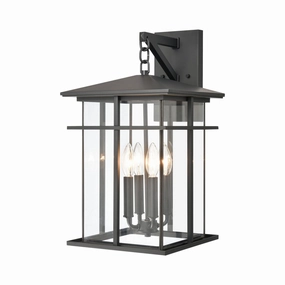 Oak Park Four Light Outdoor Wall Sconce Matte BlackOutdoor wall sconces with motion sensor