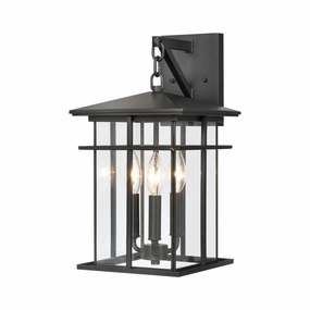 Oak Park Three Light Outdoor Wall Sconce Matte BlackOutdoor wall sconces with motion sensor