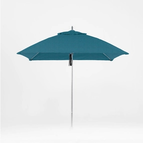 Oca 7.5' Square Outdoor Umbrella - Denim Blue/Brushed Aluminumoutdoor patio furniture set