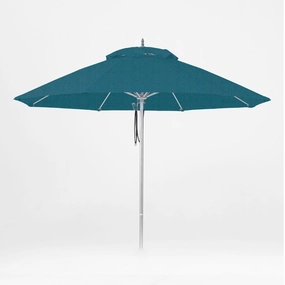 Oca 9' Octagon Outdoor Umbrella - Denim Blue/Brushed Aluminumoutdoor patio furniture set