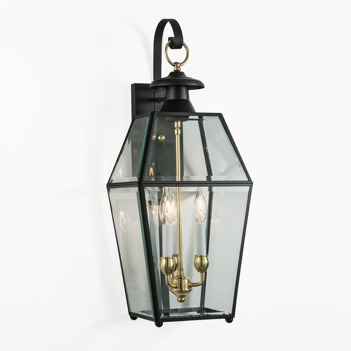 Olde Colony Three Light Wall Mount BlackOutdoor wall sconces with motion sensor