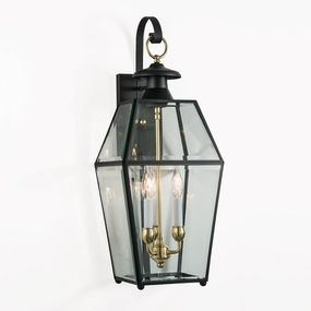 Olde Colony Three Light Wall Mount BlackOutdoor wall sconces with motion sensor