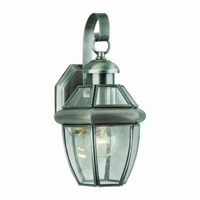 One Light Outdoor Lantern Antique PewterOutdoor wall sconces with motion sensor