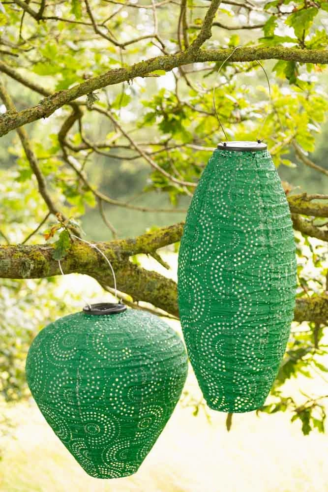 Oval Shaped Green Outdoor Garden Lanternoutdoor garden decorative ornaments