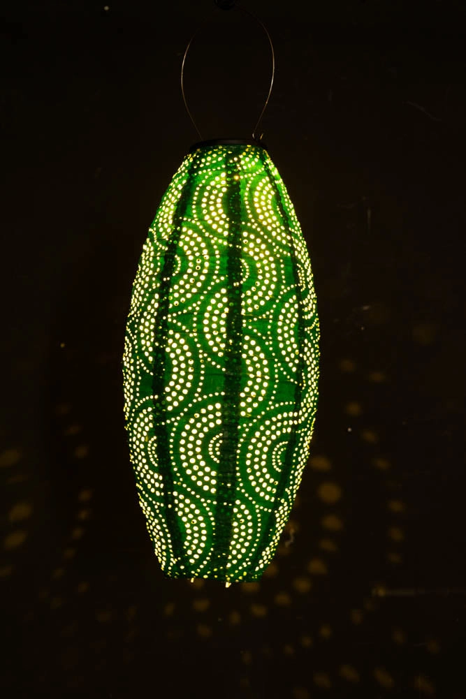 Oval Shaped Green Outdoor Garden Lantern