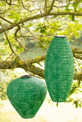 Oval Shaped Green Outdoor Garden Lanternoutdoor garden decorative ornaments