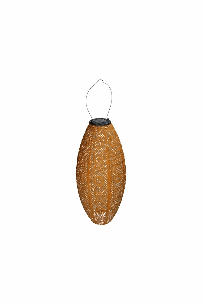 Oval Shaped Ochre Outdoor Garden Lantern