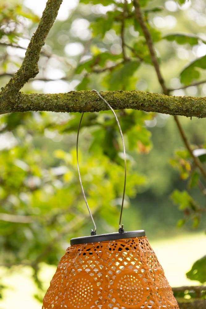 Oval Shaped Ochre Outdoor Garden Lantern