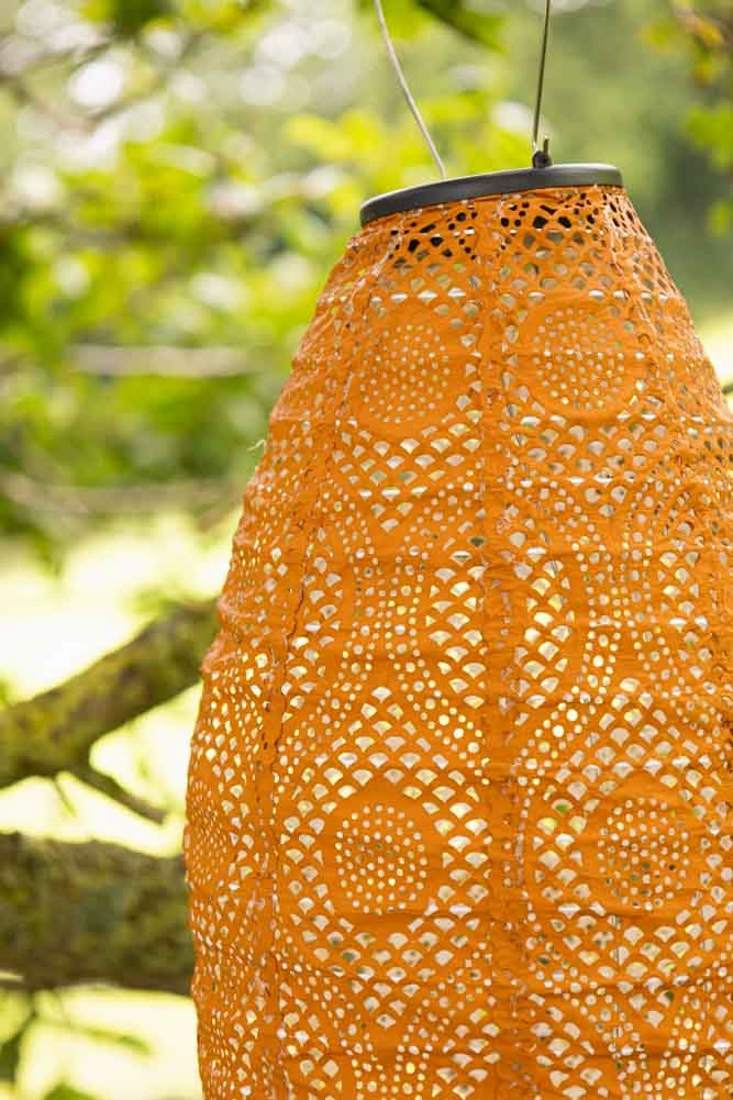 Oval Shaped Ochre Outdoor Garden Lantern