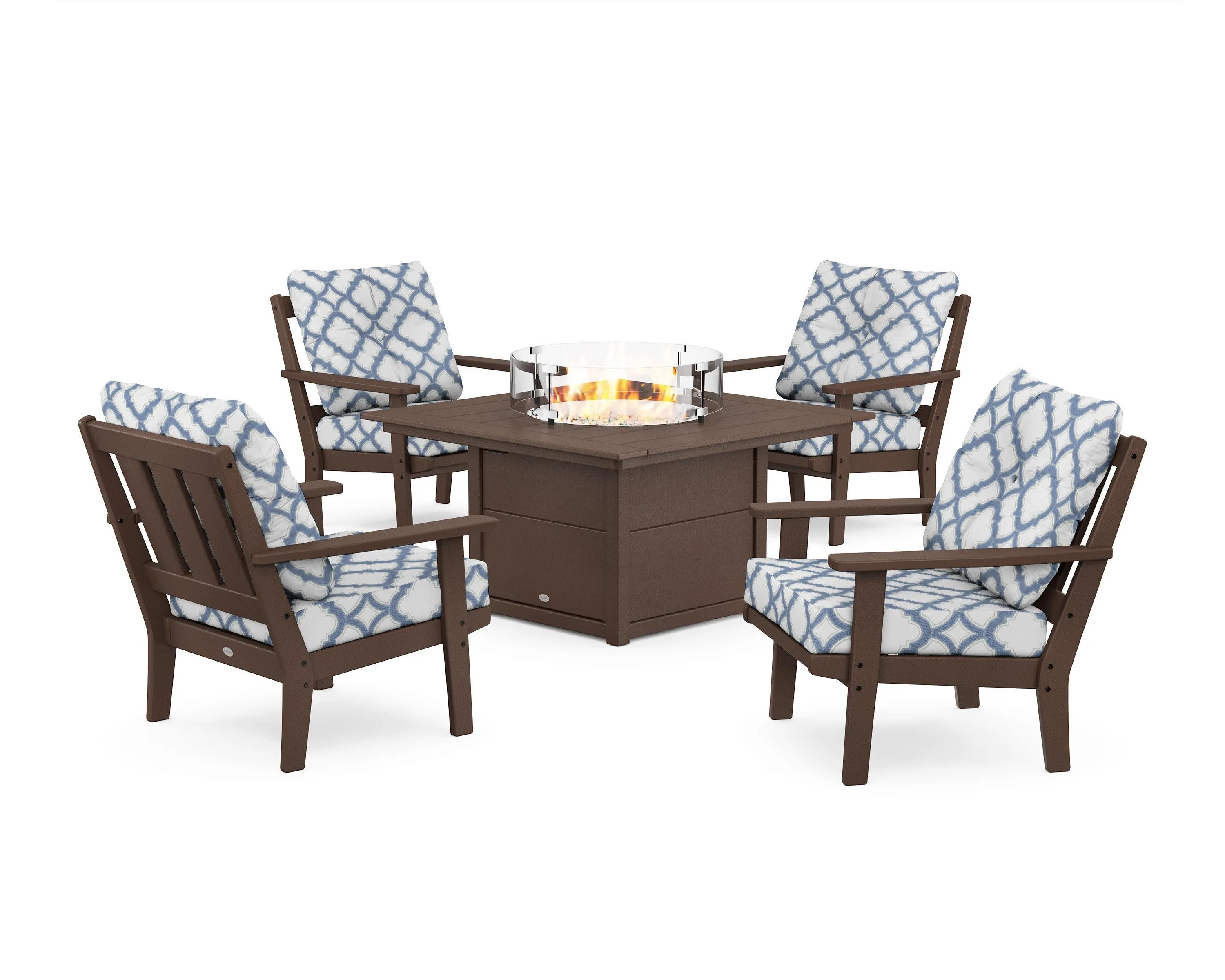 Oxford 5-Piece Deep Seating Set with Fire Pit Table