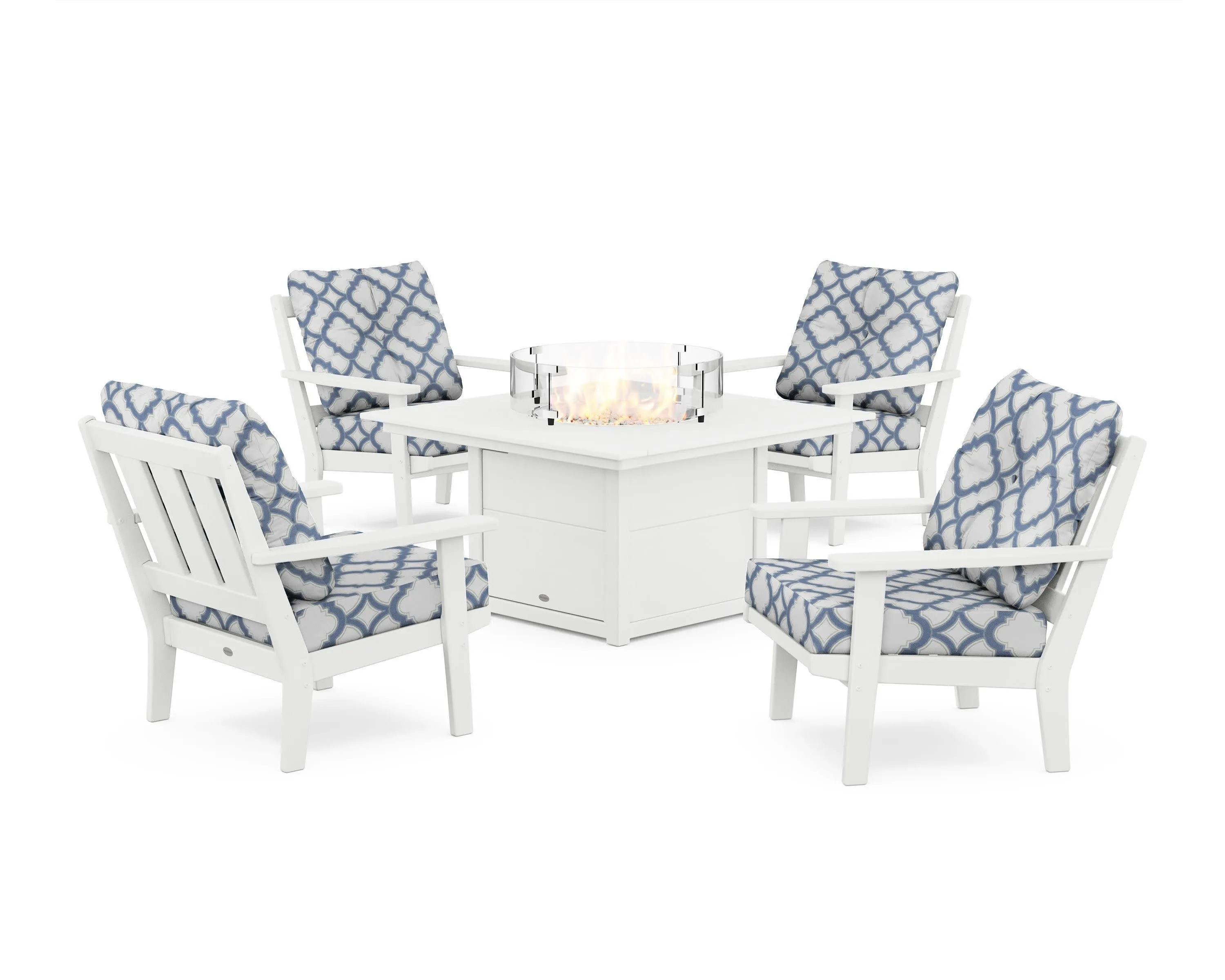 Oxford 5-Piece Deep Seating Set with Fire Pit Table