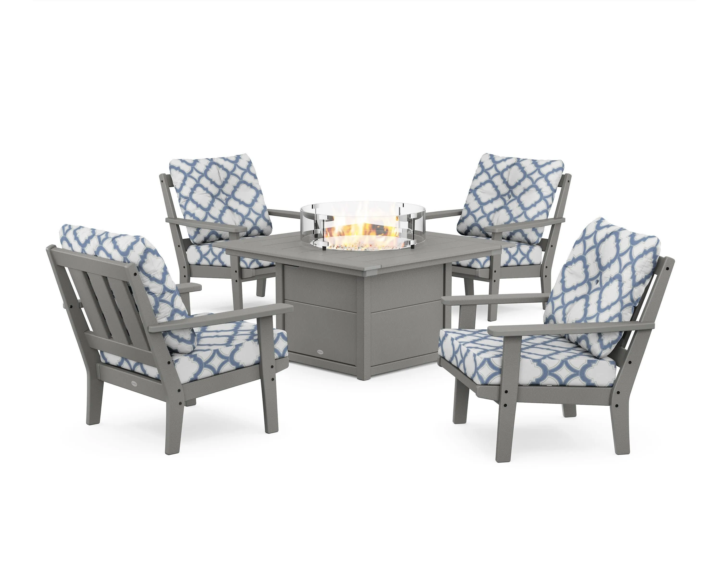 Oxford 5-Piece Deep Seating Set with Fire Pit Table