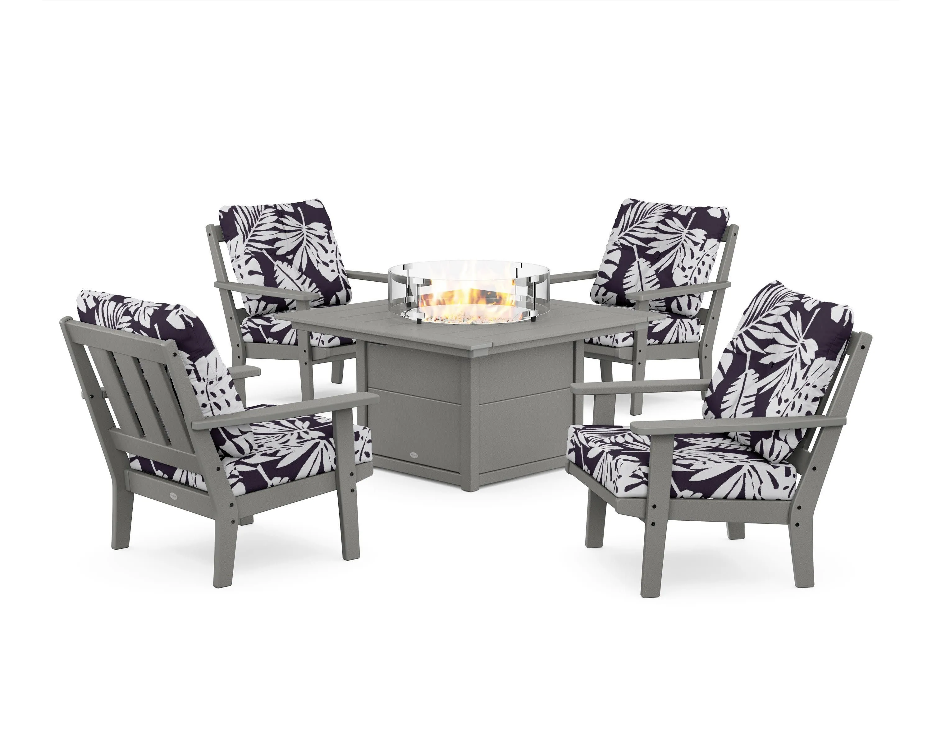 Oxford 5-Piece Deep Seating Set with Fire Pit Table