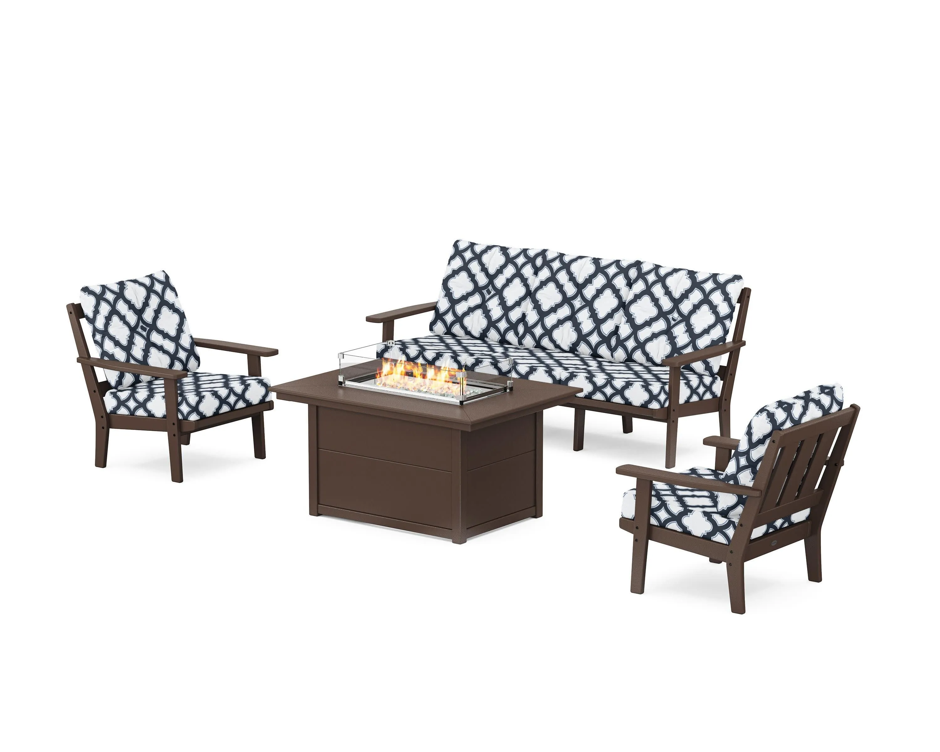 Oxford Deep Seating Fire Pit Table Set
