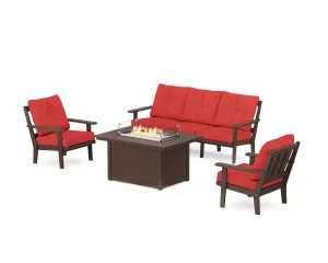 Oxford Deep Seating Fire Pit Table Setoutdoor patio dining furniture set