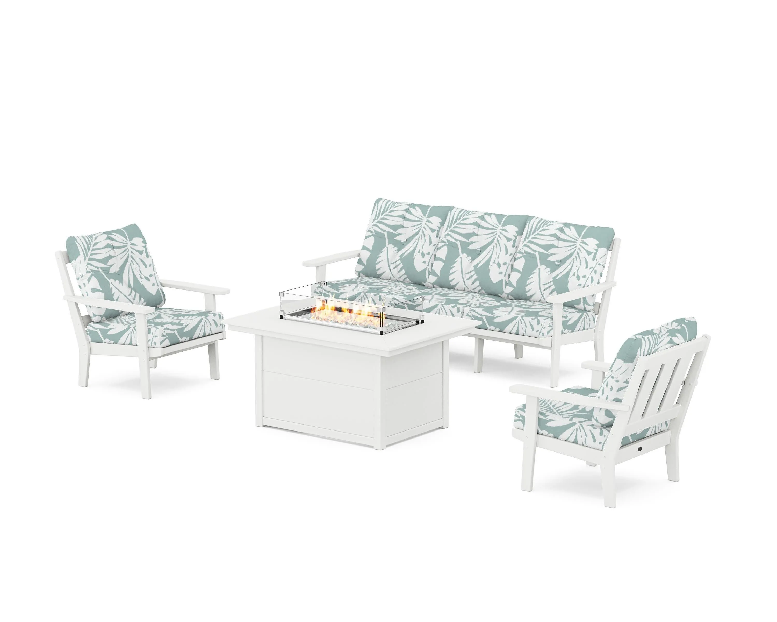 Oxford Deep Seating Fire Pit Table Set