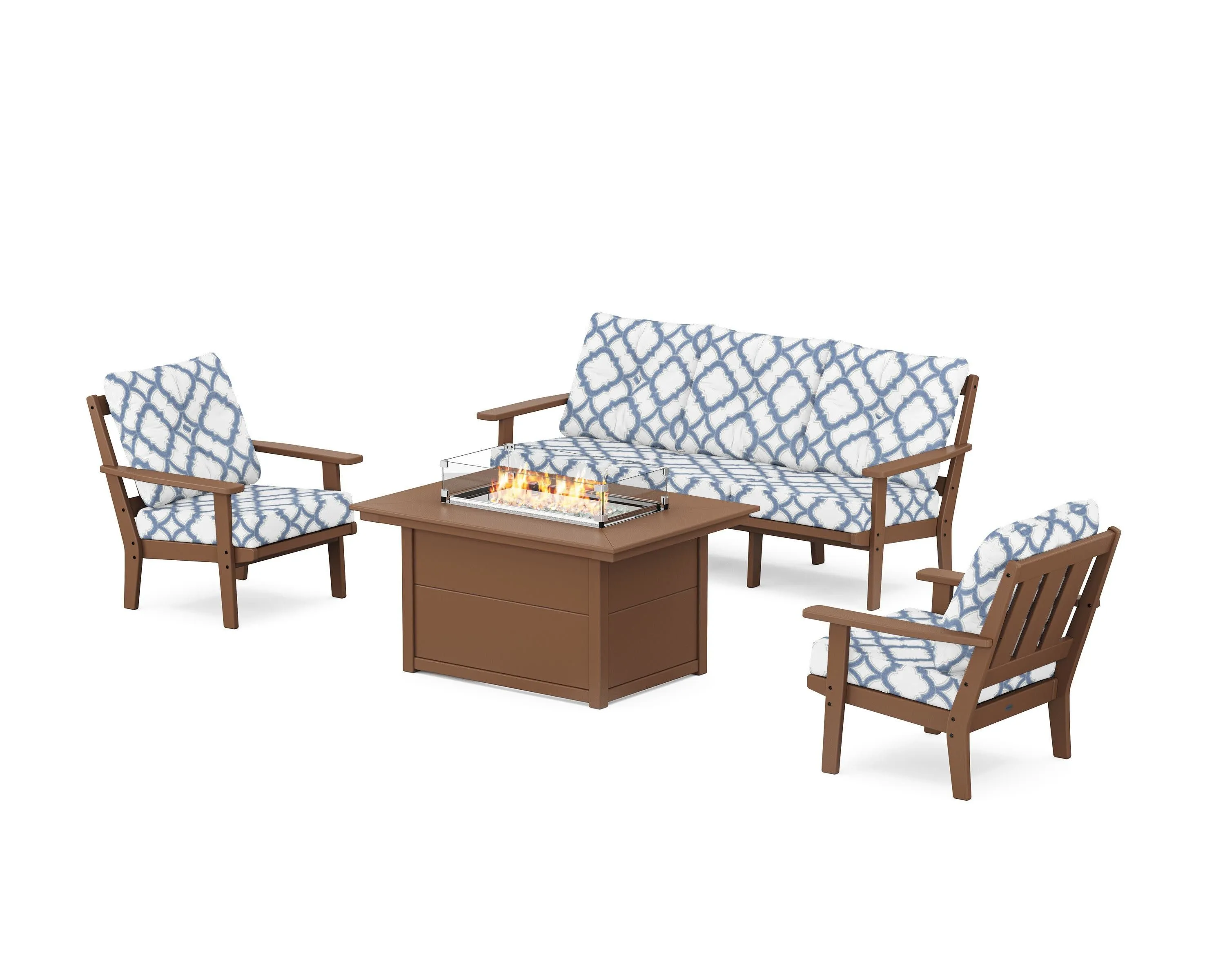 Oxford Deep Seating Fire Pit Table Set