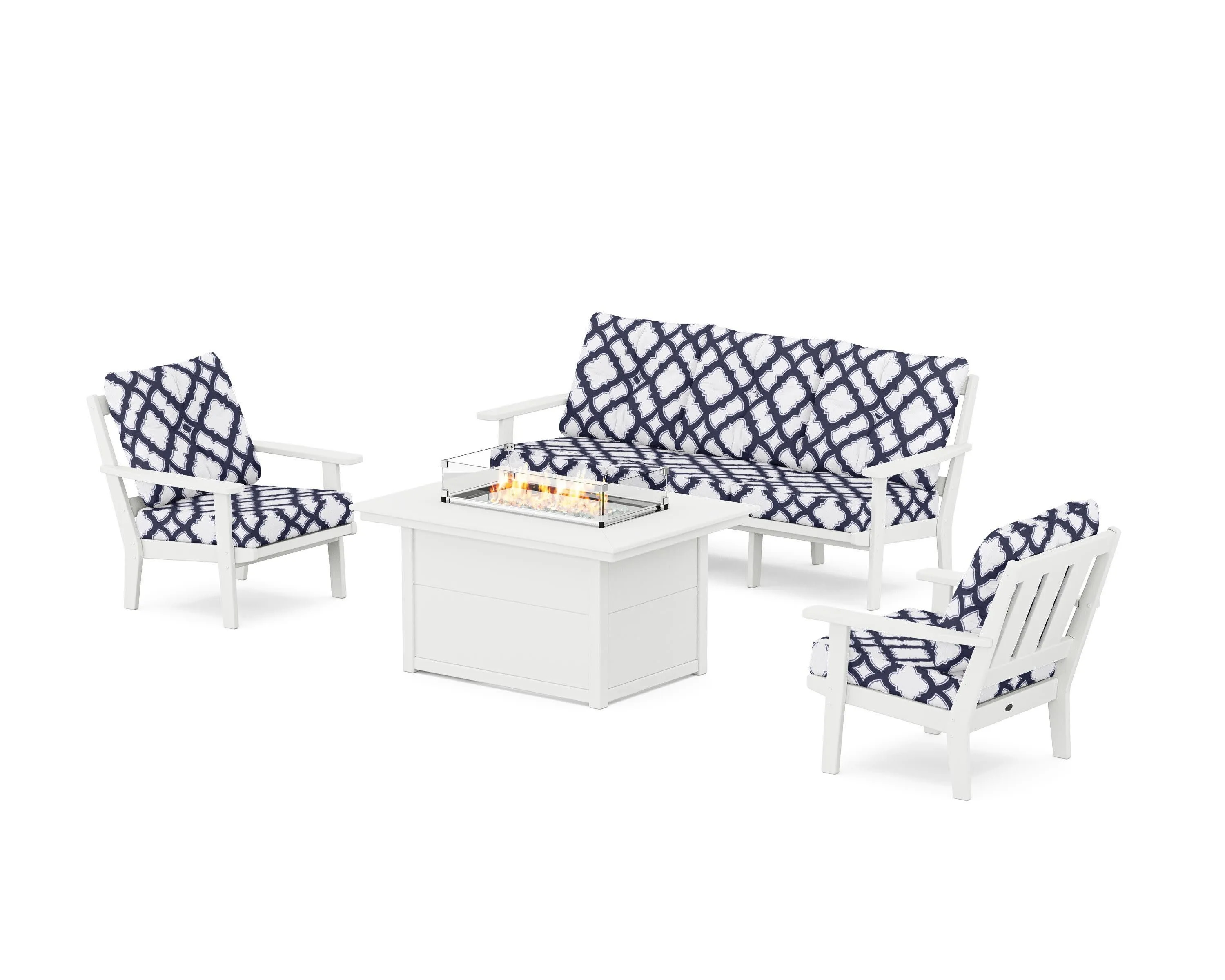 Oxford Deep Seating Fire Pit Table Set