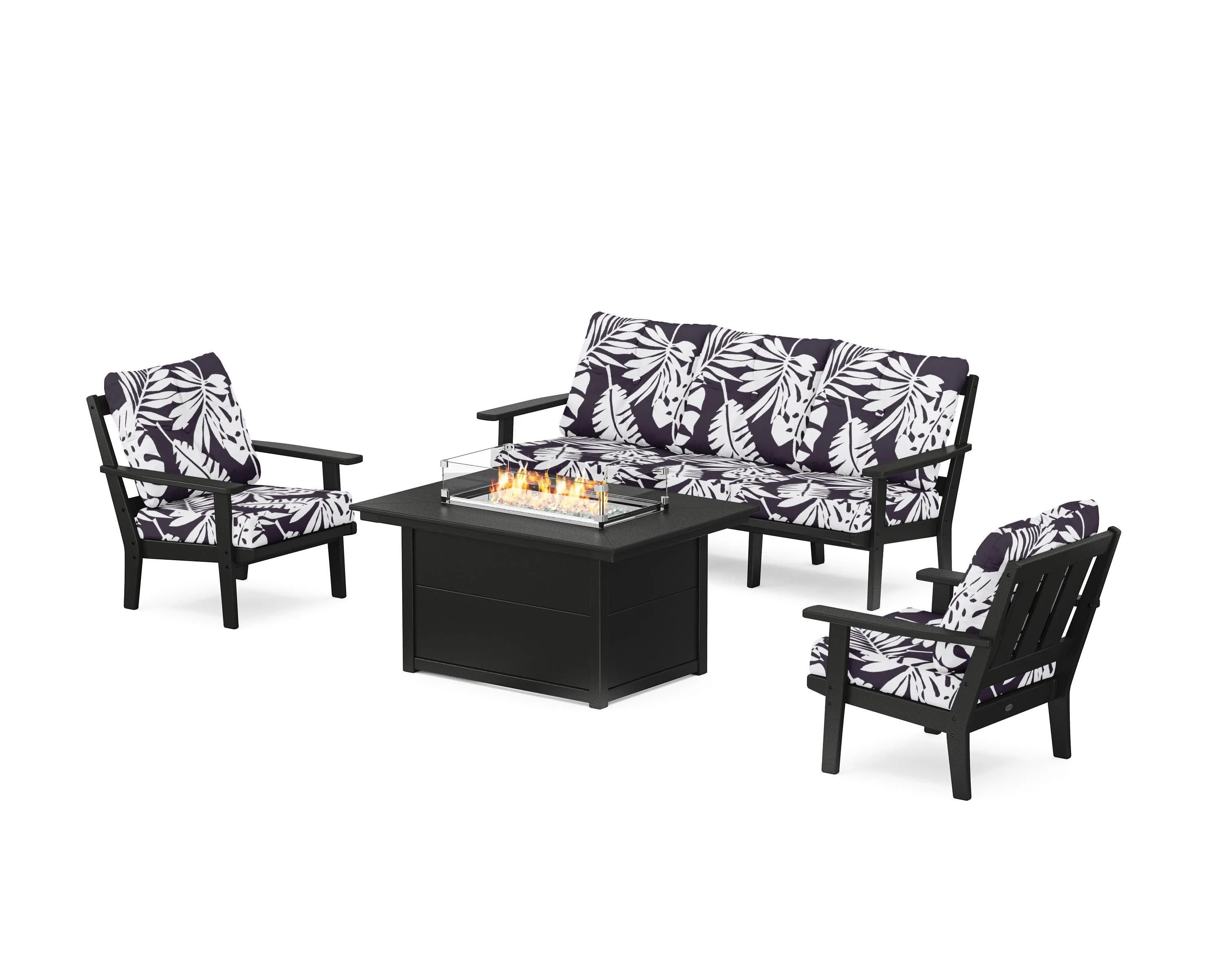 Oxford Deep Seating Fire Pit Table Set