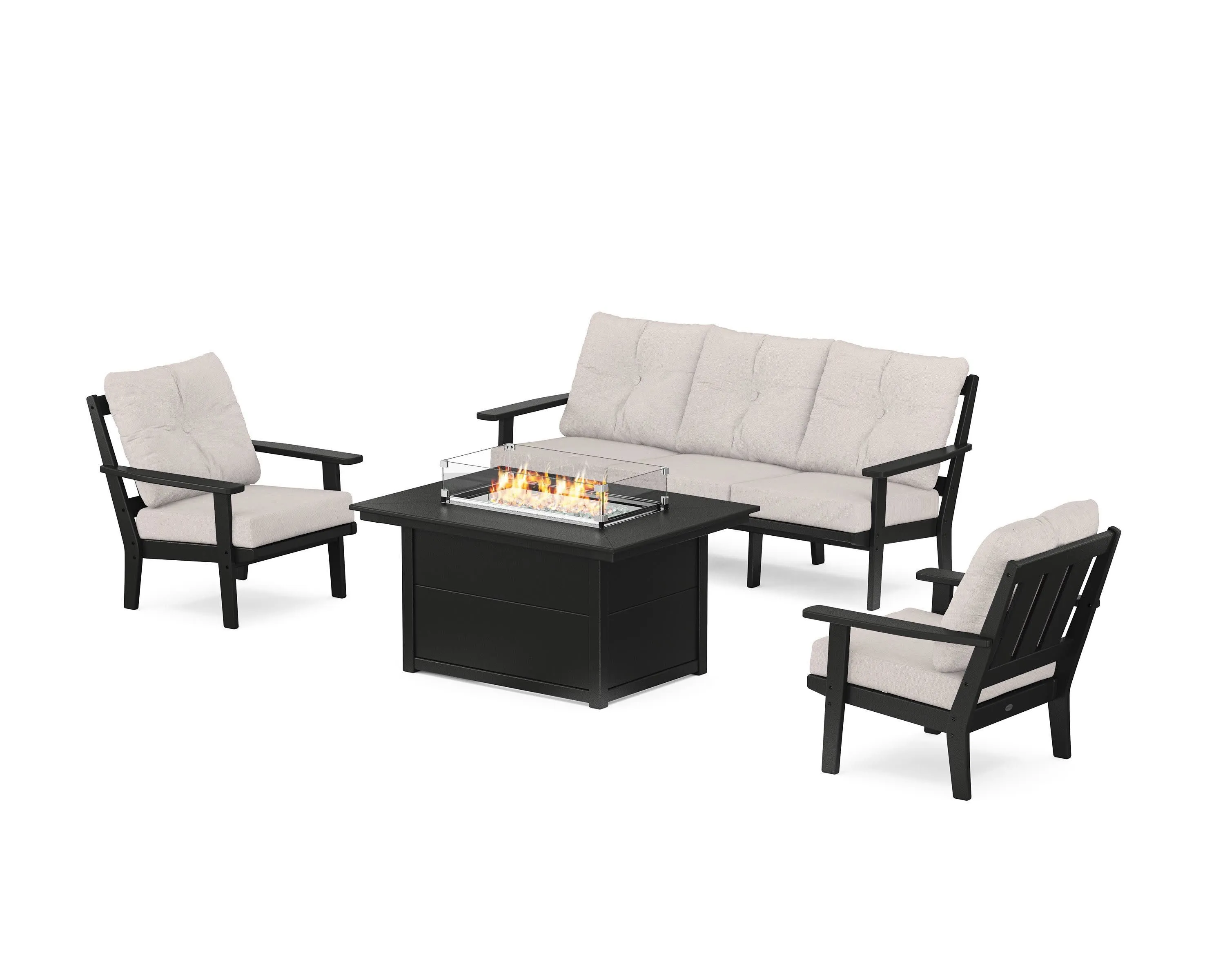 Oxford Deep Seating Fire Pit Table Set