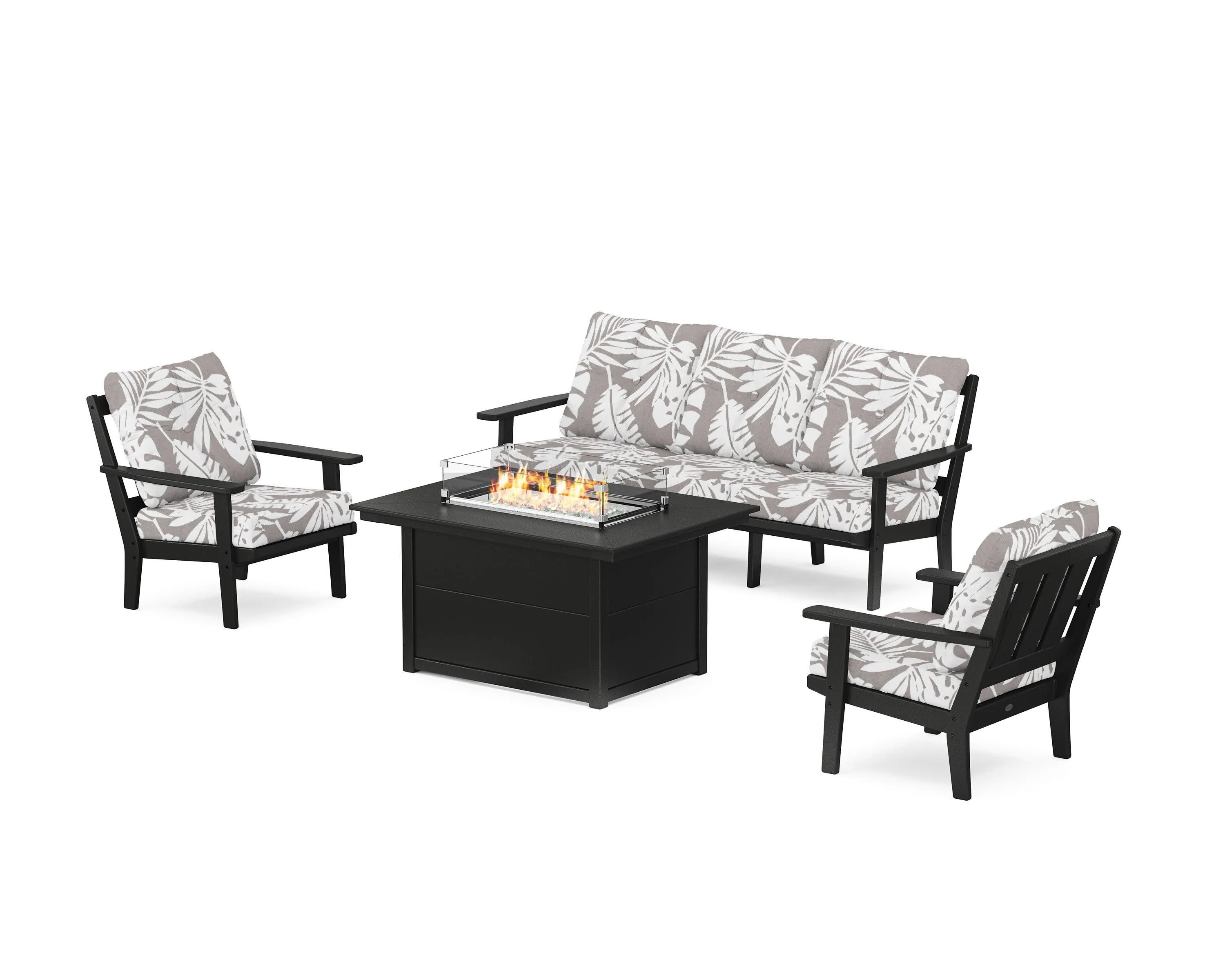 Oxford Deep Seating Fire Pit Table Set