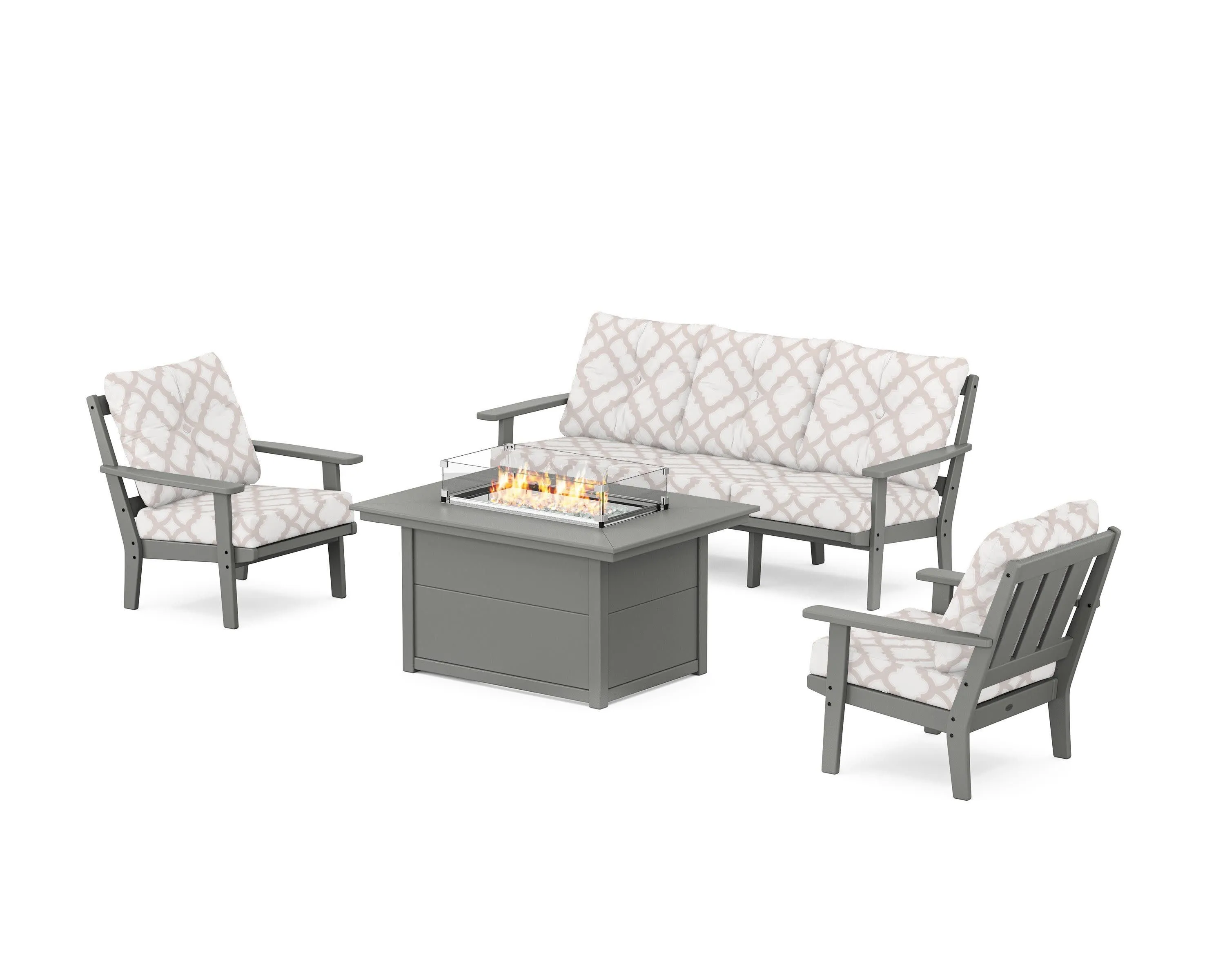 Oxford Deep Seating Fire Pit Table Set