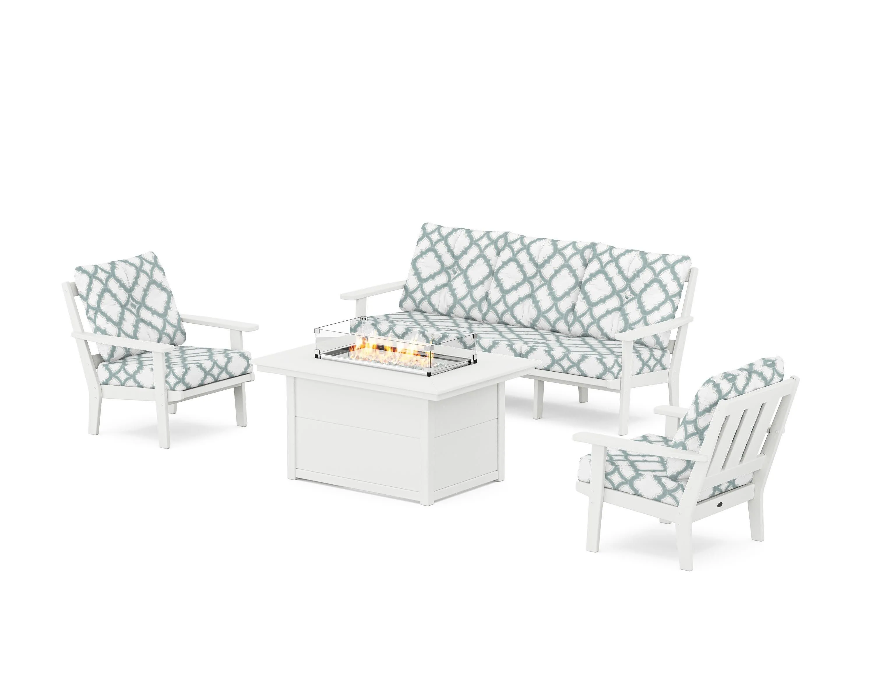 Oxford Deep Seating Fire Pit Table Set