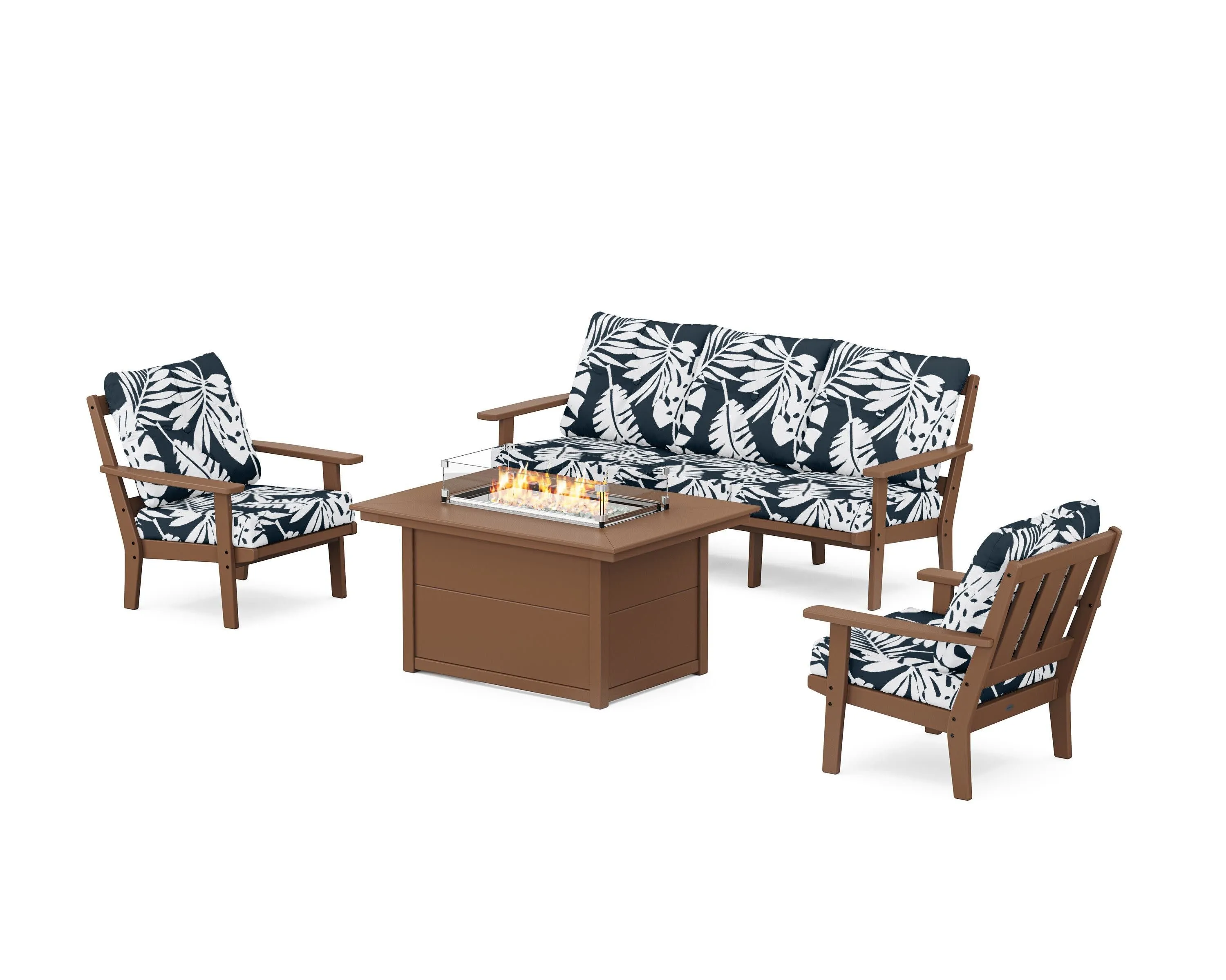 Oxford Deep Seating Fire Pit Table Set