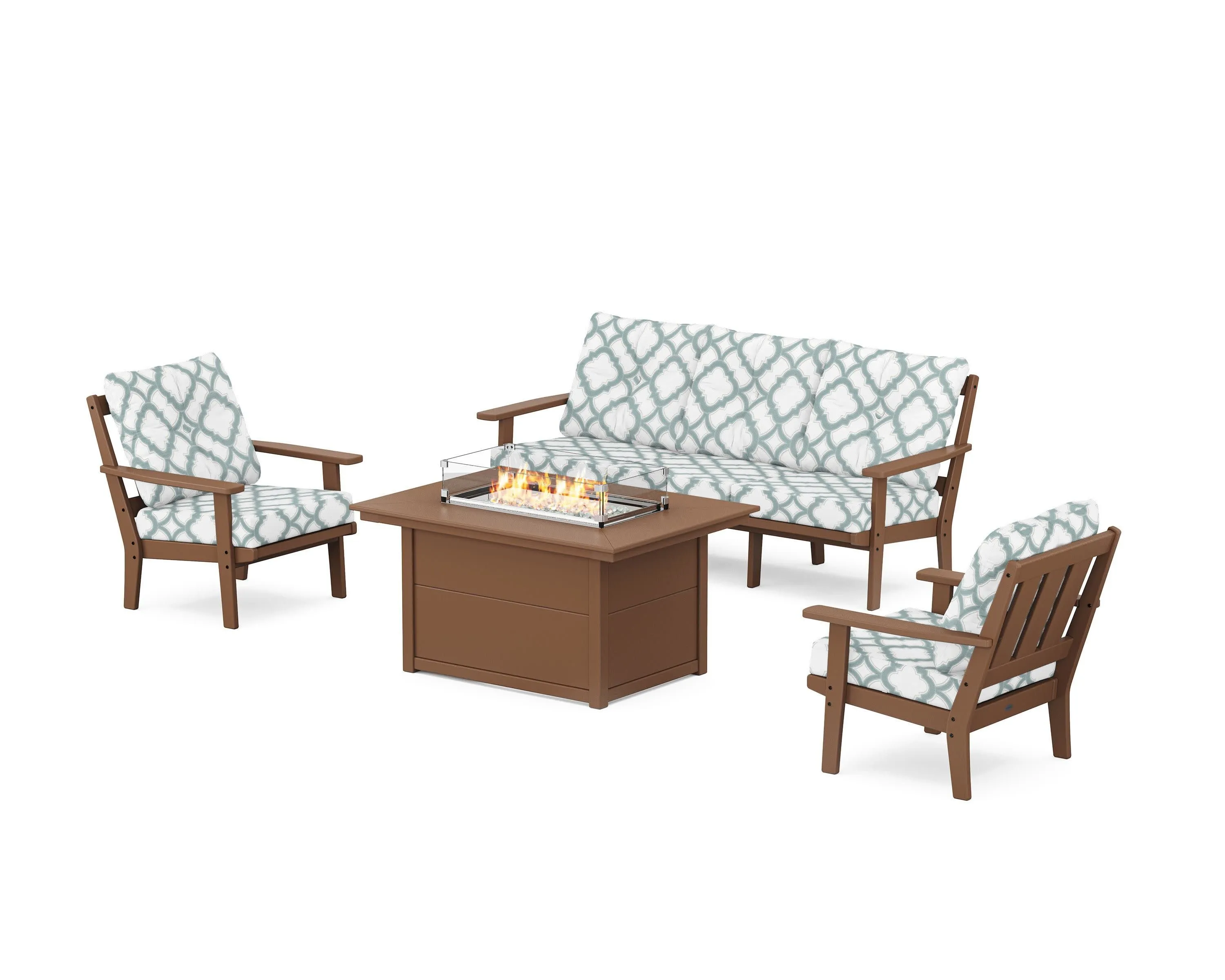 Oxford Deep Seating Fire Pit Table Set