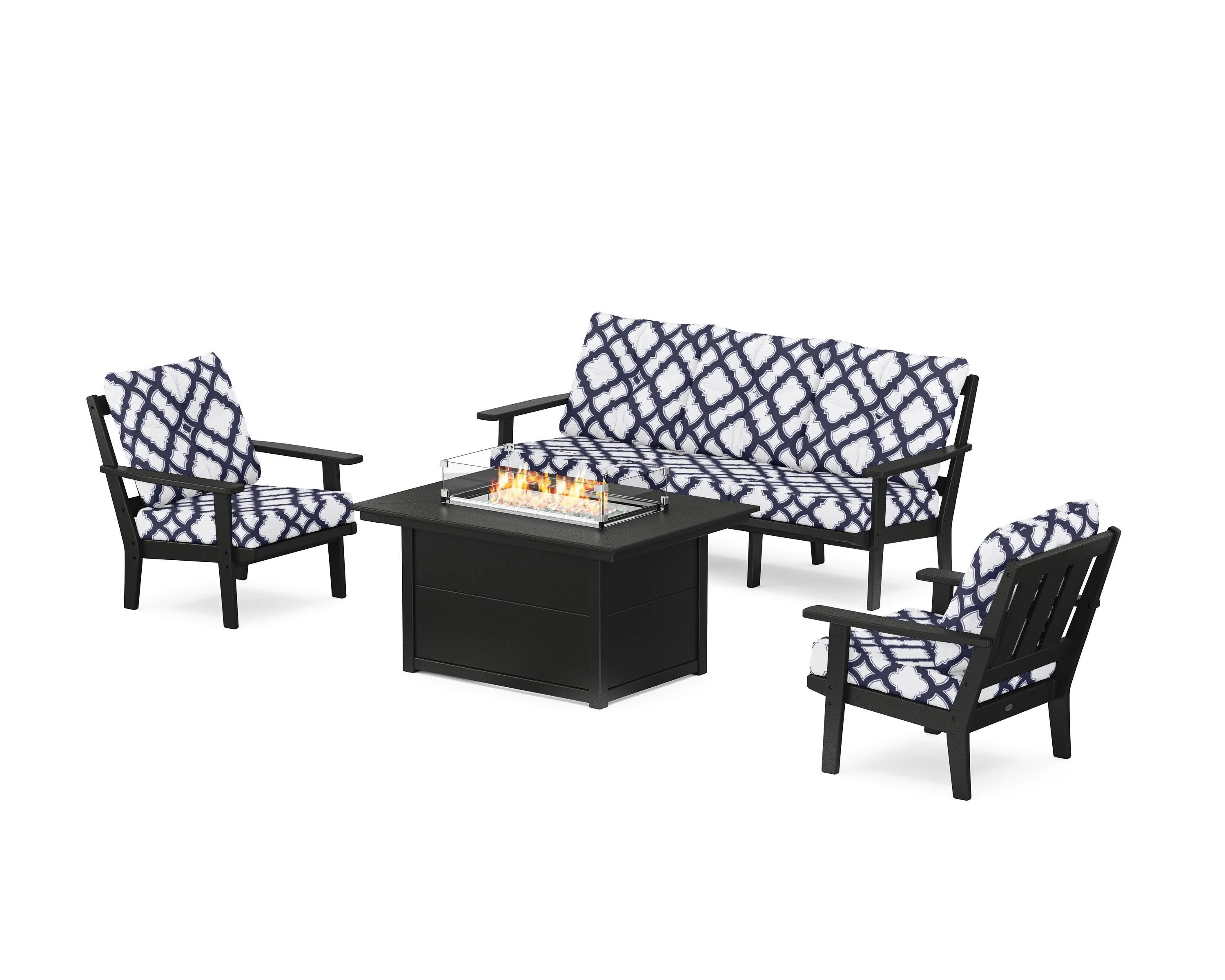 Oxford Deep Seating Fire Pit Table Set